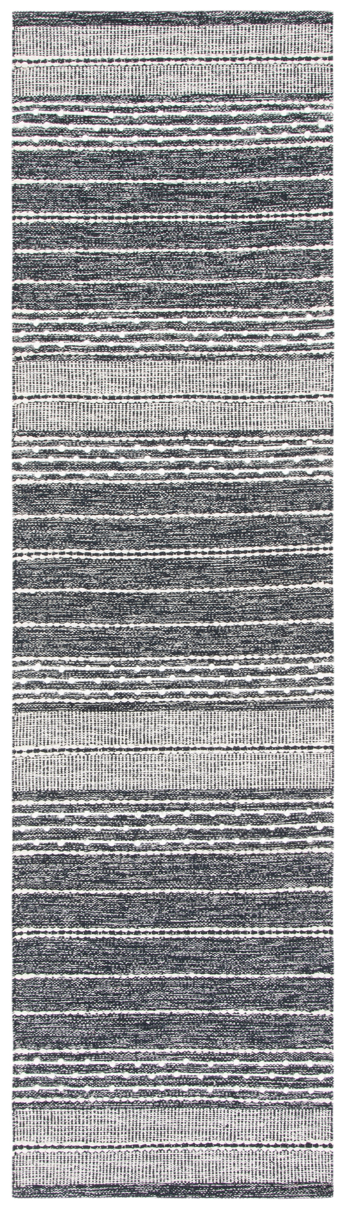 Safavieh Striped Kilim Stk516Z Black/Ivory Rugs.