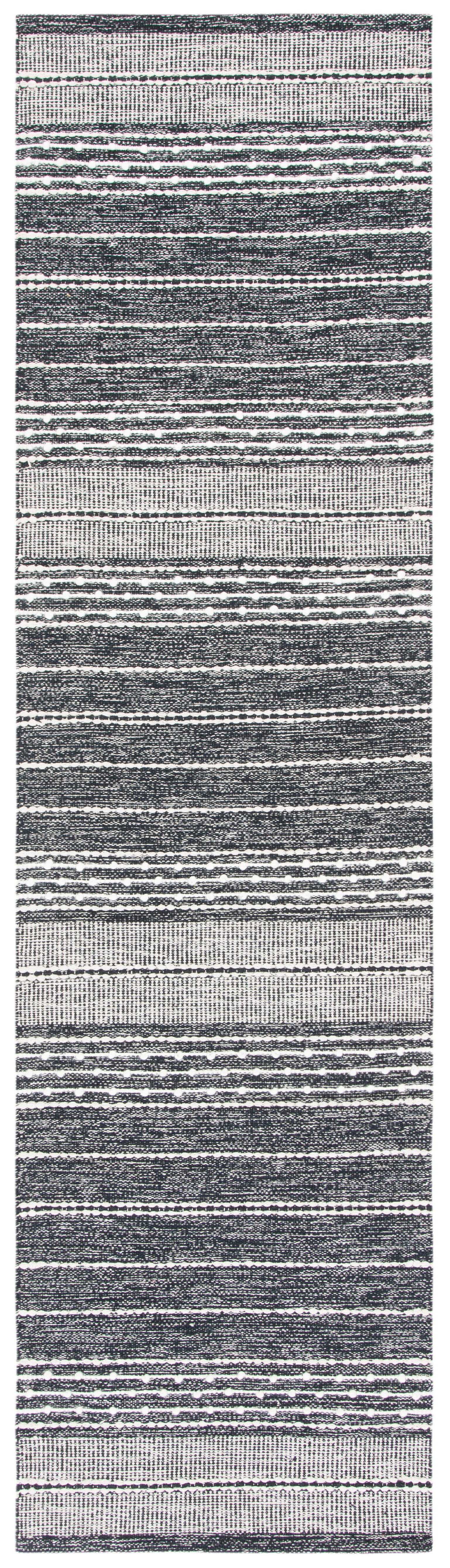Safavieh Striped Kilim Stk516Z Black/Ivory Area Rug
