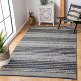 Safavieh Striped Kilim Stk516Z Black/Ivory Rugs.