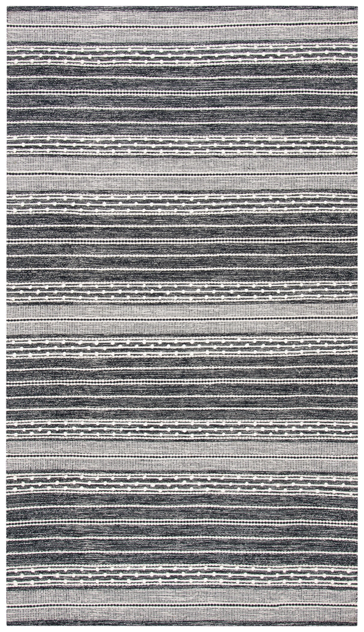 Safavieh Striped Kilim Stk516Z Black/Ivory Rugs.