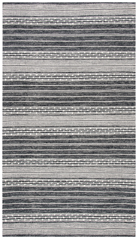 Safavieh Striped Kilim Stk516Z Black/Ivory Area Rug