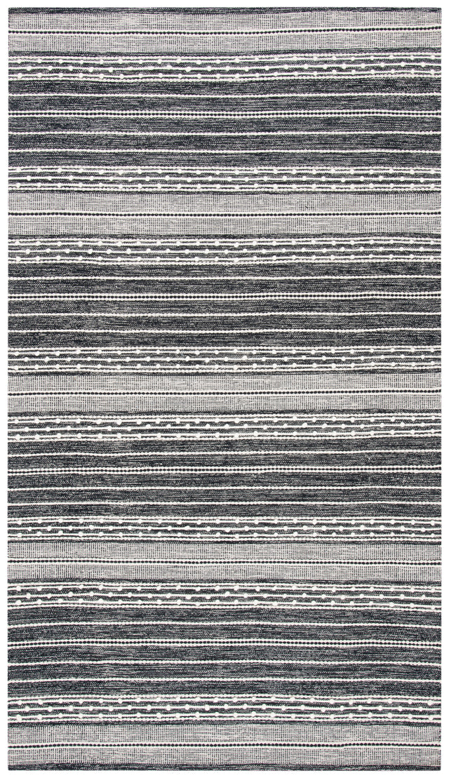 Safavieh Striped Kilim Stk516Z Black/Ivory Area Rug