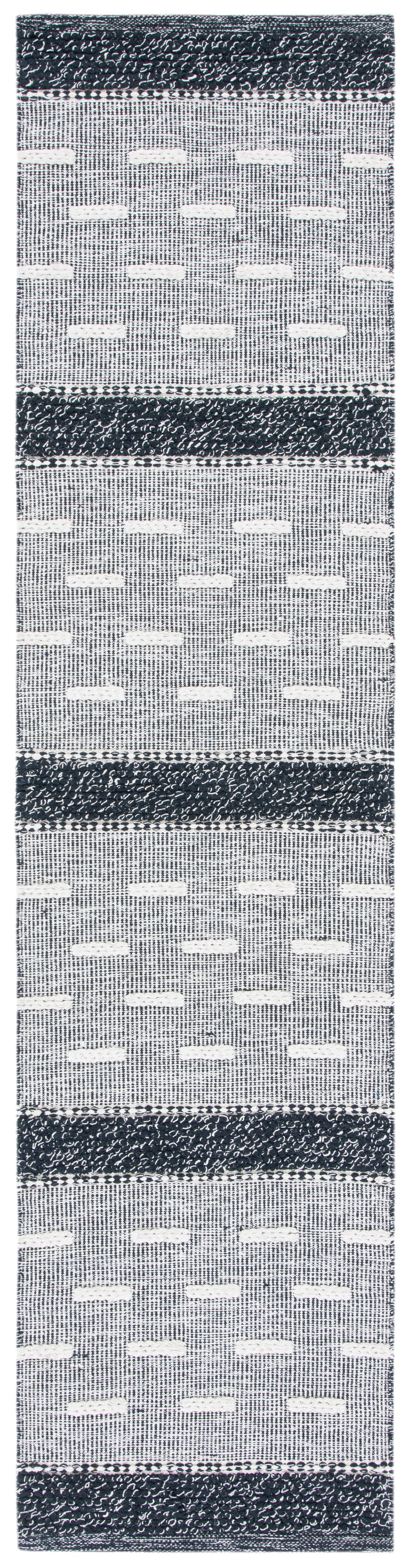 Safavieh Striped Kilim Stk518Z Black/Ivory Rugs.