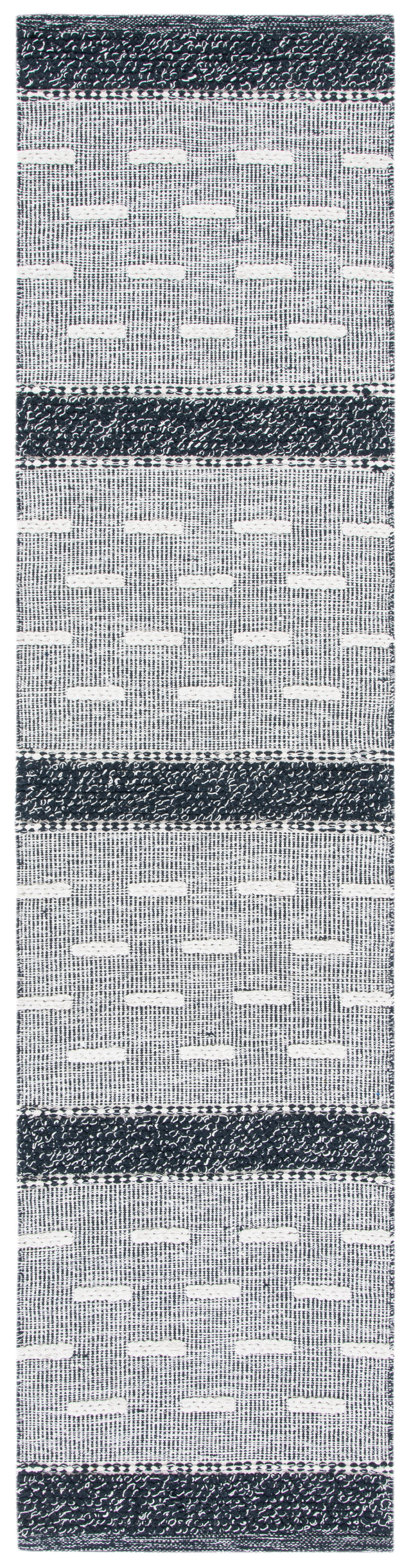 Safavieh Striped Kilim Stk518Z Black/Ivory Area Rug