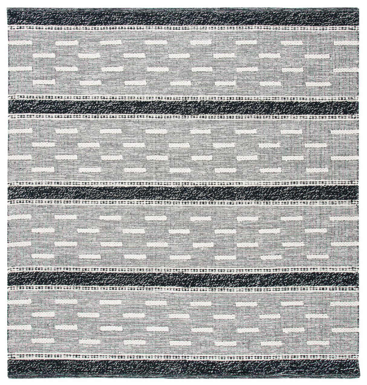 Safavieh Striped Kilim Stk518Z Black/Ivory Rugs.