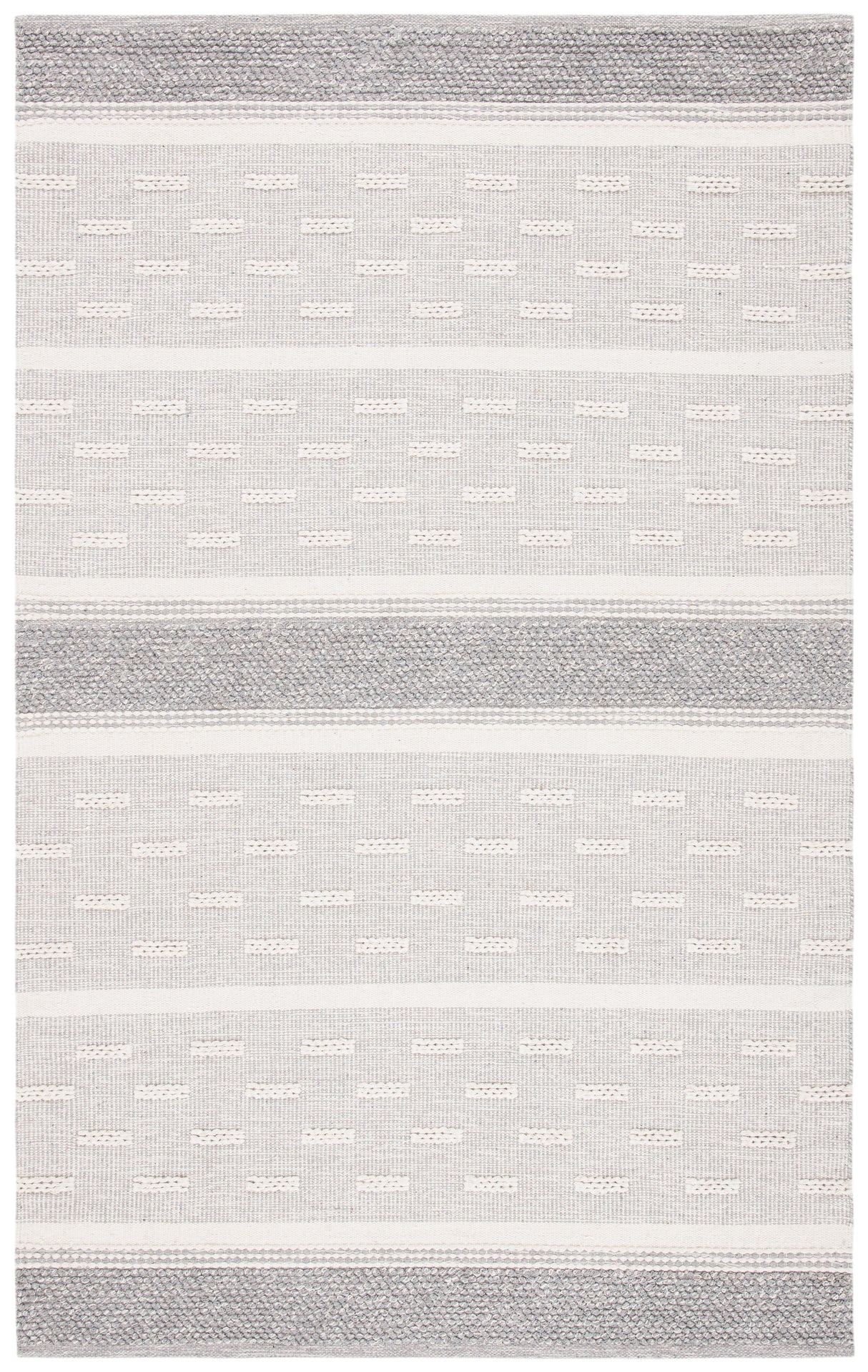 Safavieh Striped Kilim Stk519A Ivory/Grey Rugs.