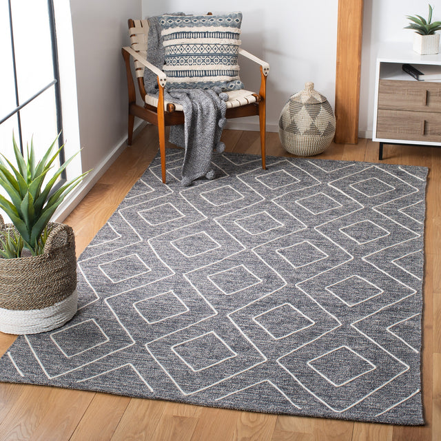 Safavieh Striped Kilim Stk520H Dark Grey Rugs.