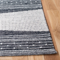 Safavieh Striped Kilim Stk521Z Black/Ivory Area Rug