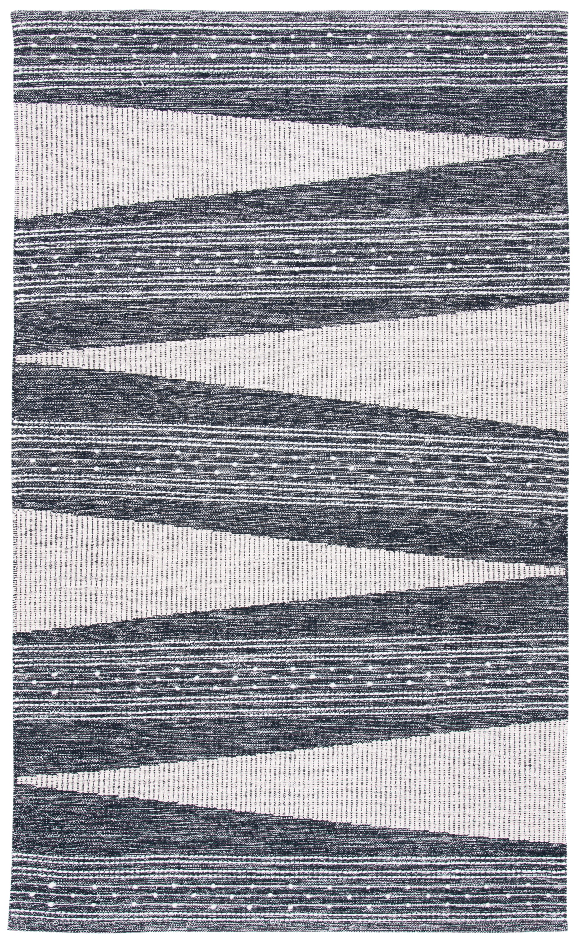 Safavieh Striped Kilim Stk521Z Black/Ivory Area Rug