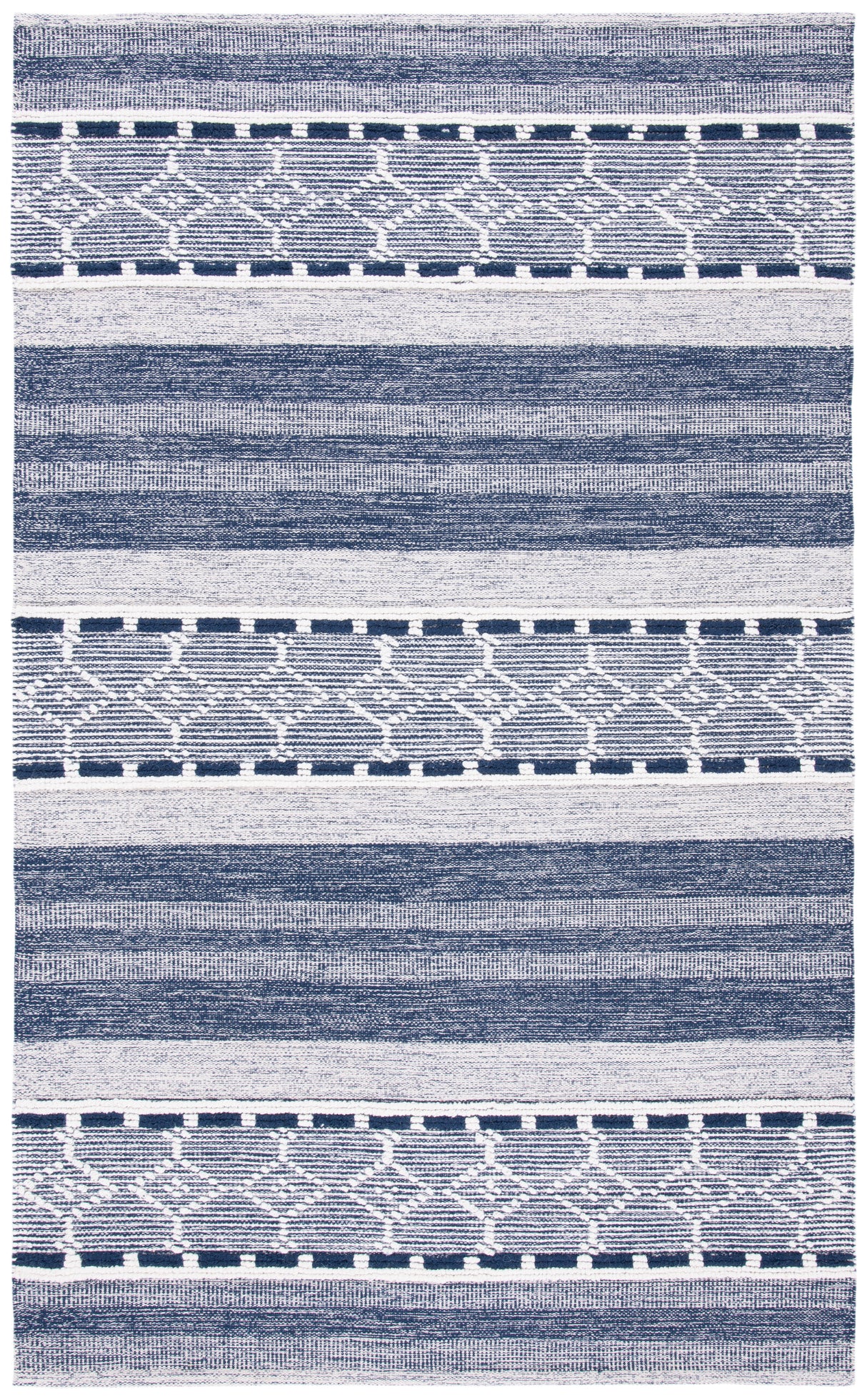 Safavieh Striped Kilim Stk522N Navy/Ivory Rugs.