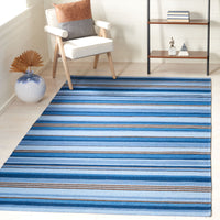 Safavieh Striped Kilim Stk601M Blue/Rust Area Rug