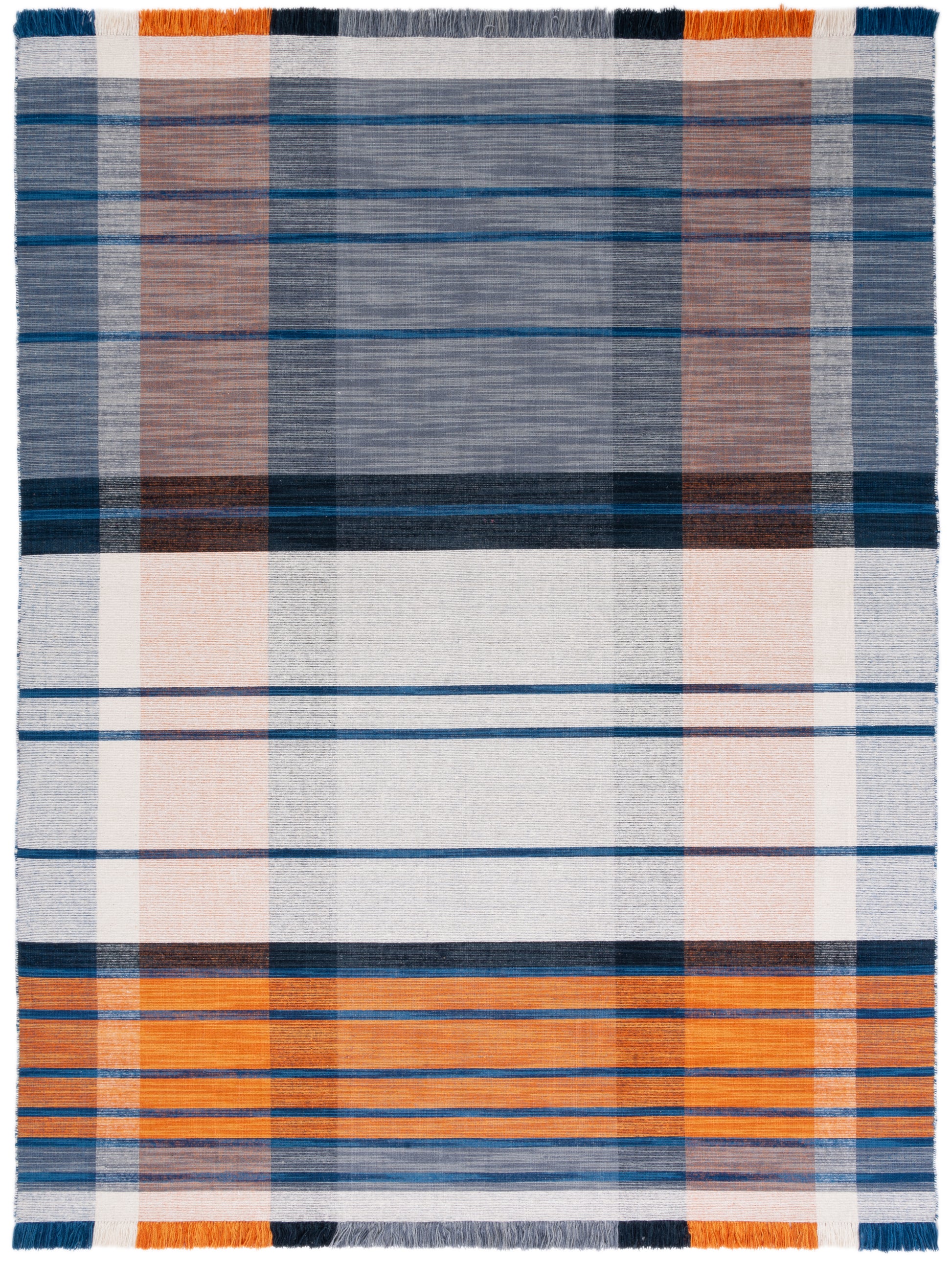 Safavieh Striped Kilim Stk702P Orange/Blue Area Rug