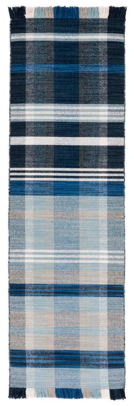 Safavieh Striped Kilim Stk703N Navy/Charcoal Rug.