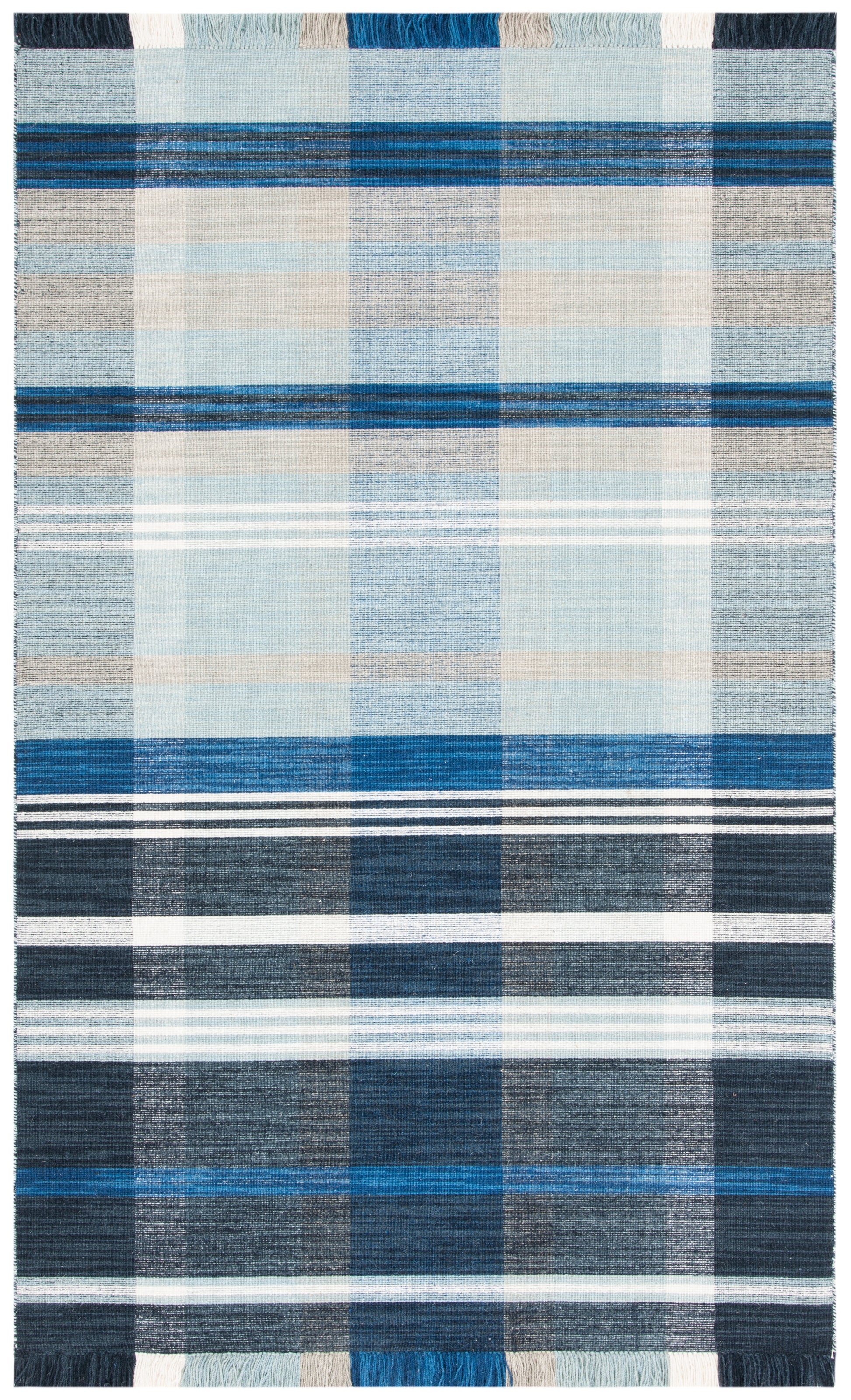 Safavieh Striped Kilim Stk703N Navy/Charcoal Area Rug