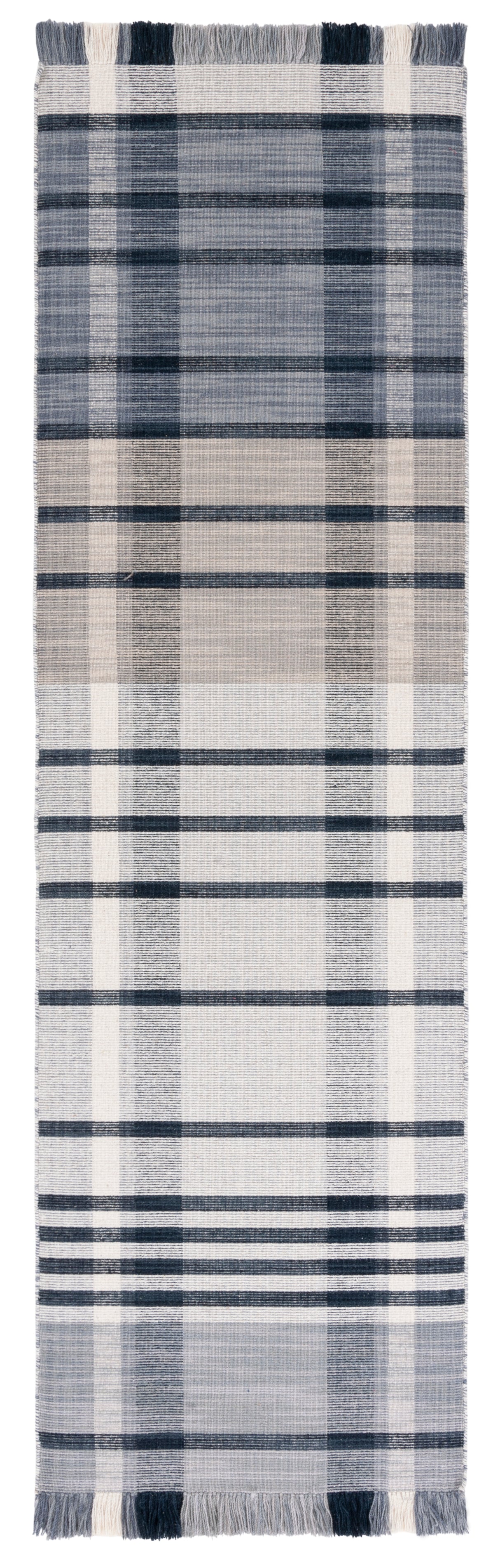Safavieh Striped Kilim Stk704G Light Grey/Black Rug.