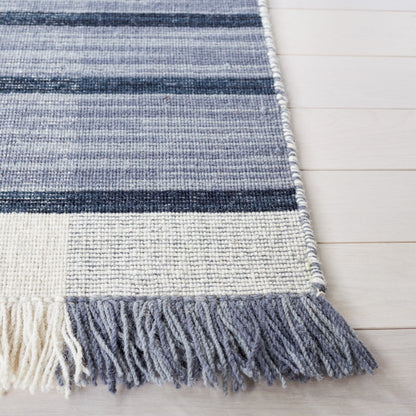 Safavieh Striped Kilim Stk704G Light Grey/Black Area Rug