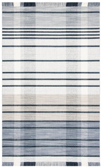 Safavieh Striped Kilim Stk704G Light Grey/Black Area Rug