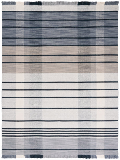 Safavieh Striped Kilim Stk704G Light Grey/Black Area Rug