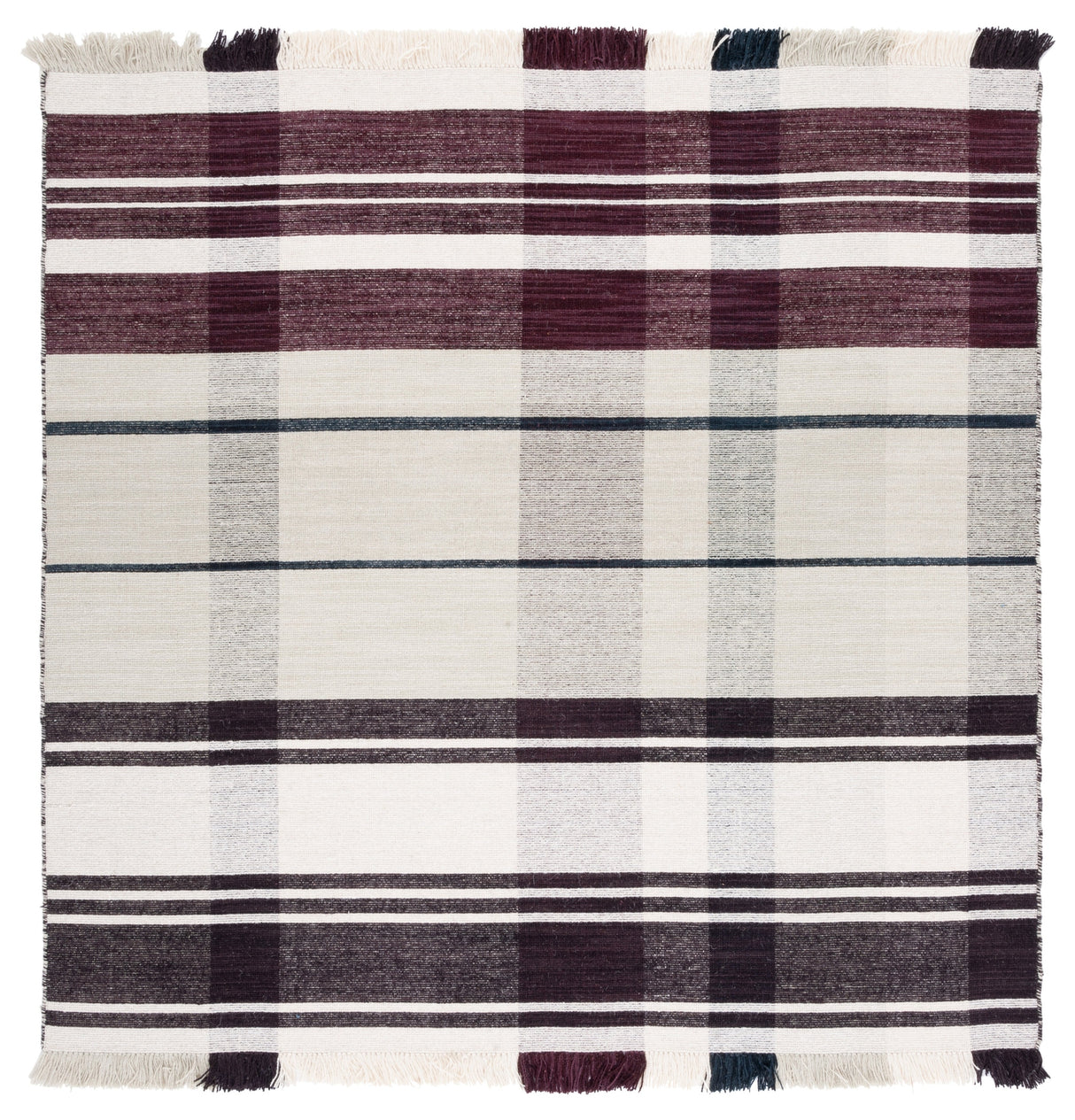 Safavieh Striped Kilim Stk705A Ivory/Grey Rug.