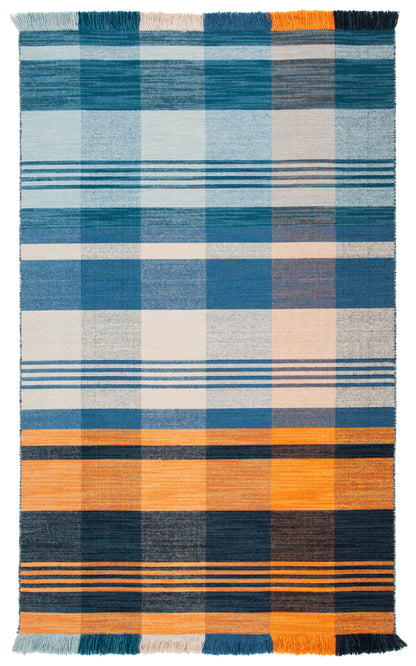 Safavieh Striped Kilim Stk708P Orange/Blue Area Rug