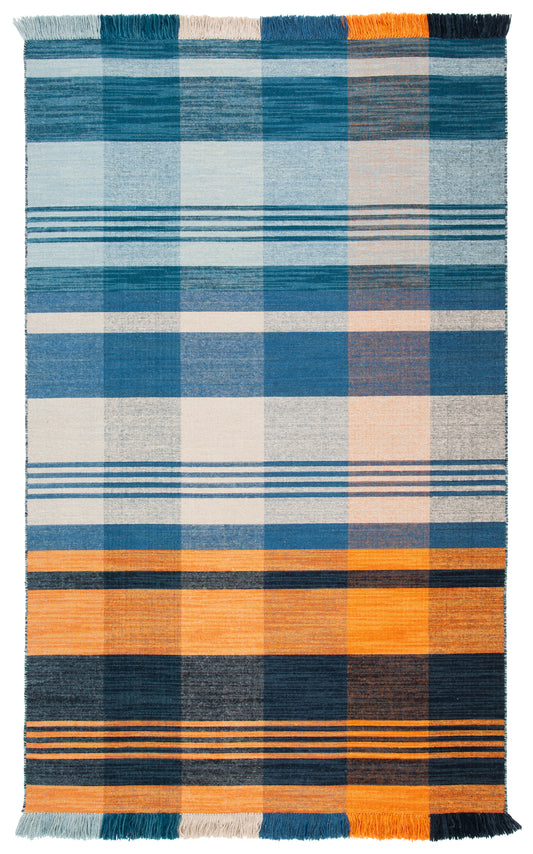 Safavieh Striped Kilim Stk708P Orange/Blue Area Rug