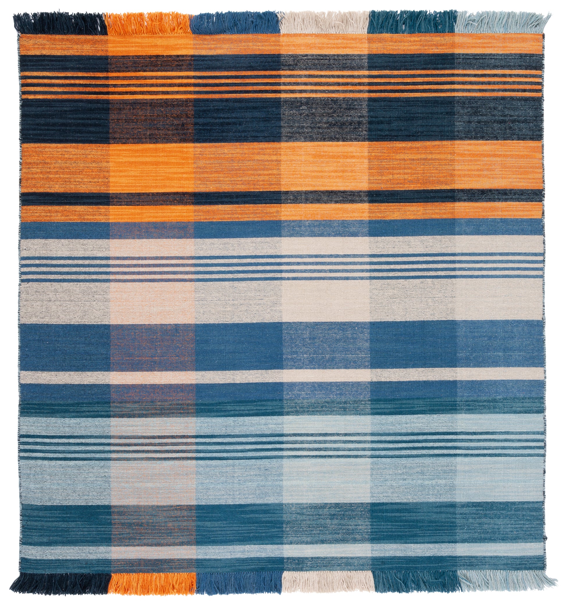 Safavieh Striped Kilim Stk708P Orange/Blue Area Rug