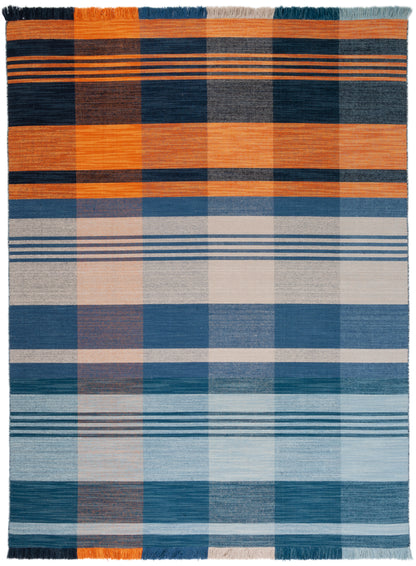 Safavieh Striped Kilim Stk708P Orange/Blue Area Rug