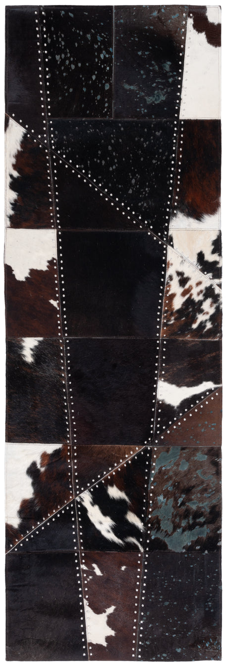 Safavieh Studio Leather Stl184T Dark Brown/Ivory Area Rug