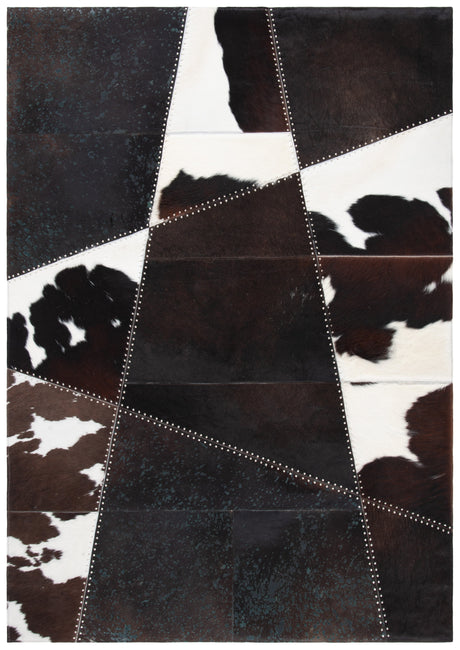 Safavieh Studio Leather Stl184T Dark Brown/Ivory Area Rug