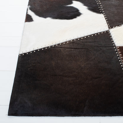 Safavieh Studio Leather Stl184T Dark Brown/Ivory Area Rug