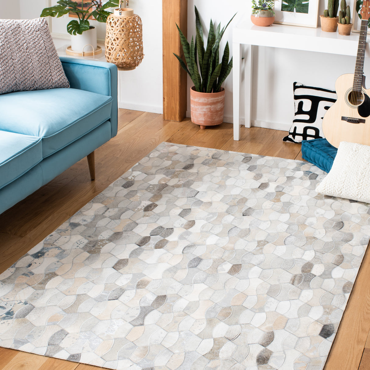 Safavieh Studio Leather Stl226F Ivory/Grey Rugs.
