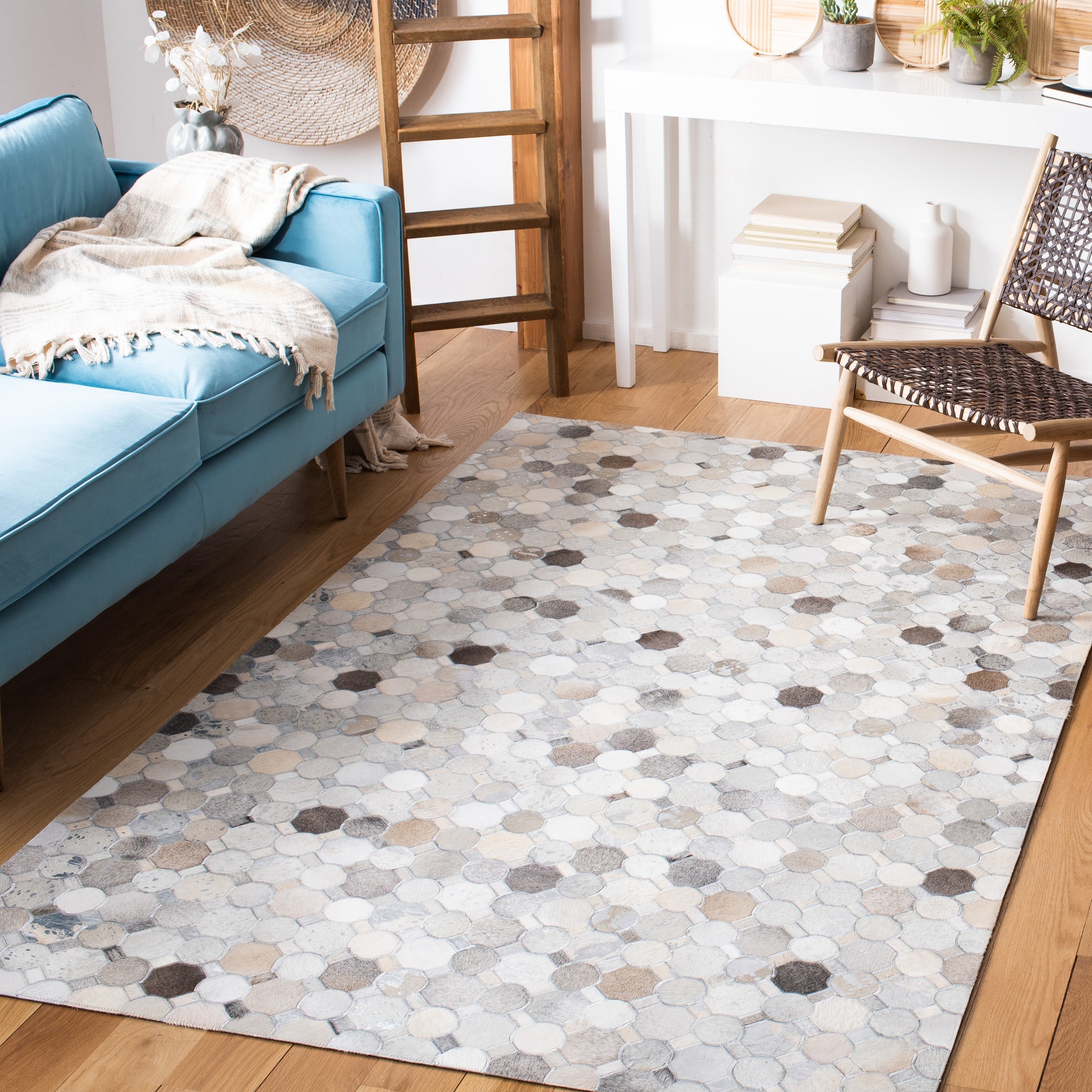 Safavieh Studio Leather Stl227F Ivory/Grey Area Rug