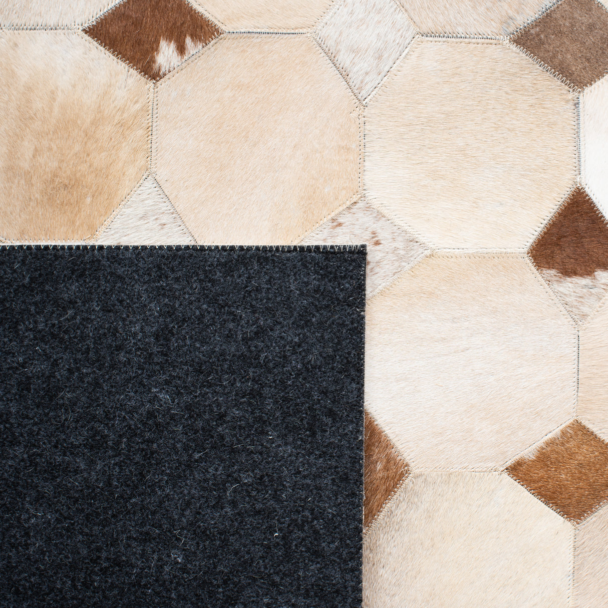 Safavieh Studio Leather Stl228A Ivory/Brown Rugs.