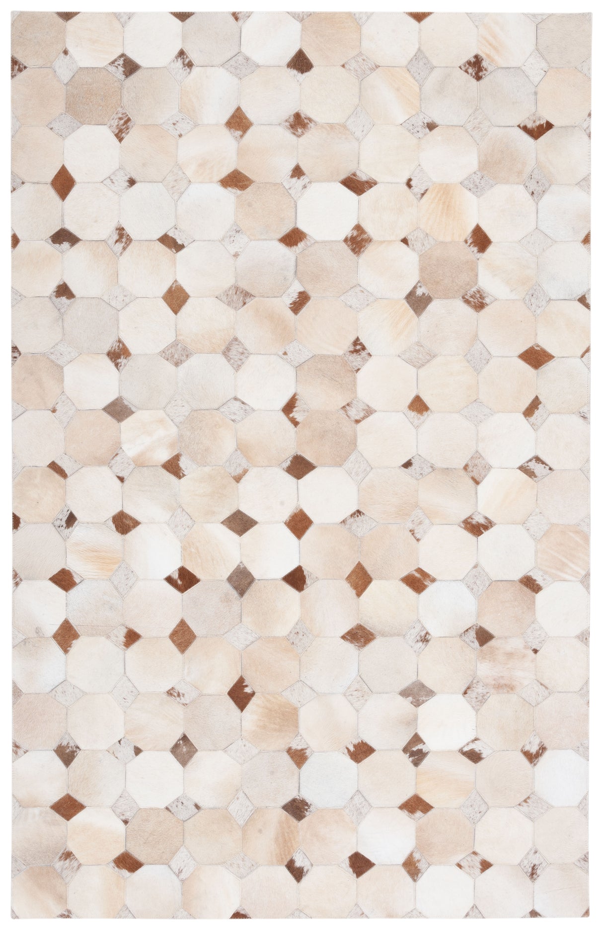 Safavieh Studio Leather Stl228A Ivory/Brown Rugs.