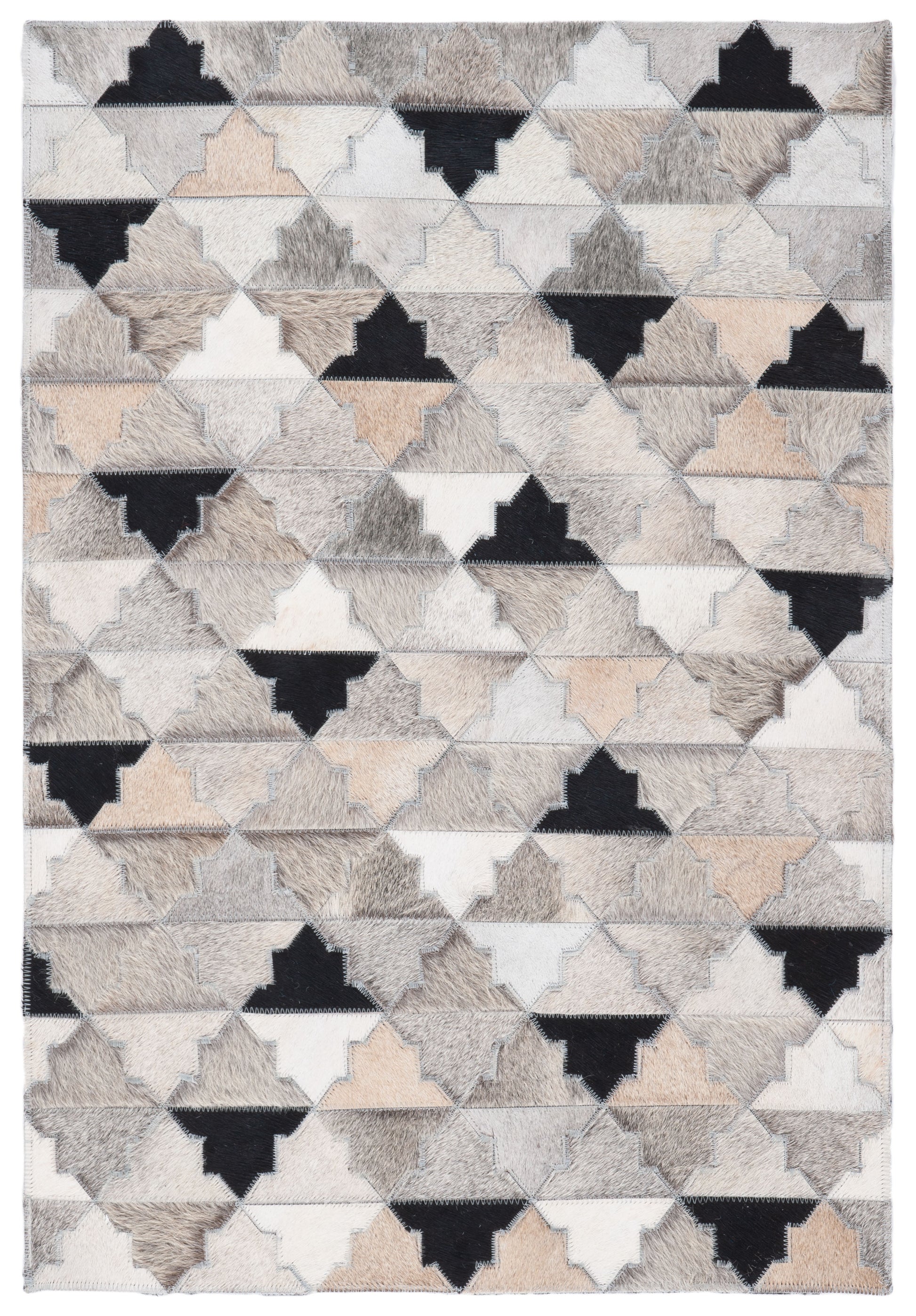 Safavieh Studio Leather Stl230F Grey/Black Area Rug