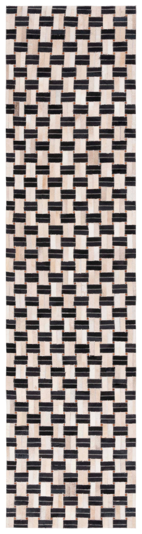 Safavieh Studio Leather Stl232Z Black/Ivory Rug.