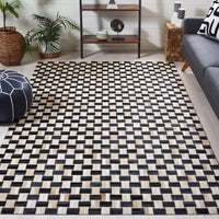 Safavieh Studio Leather Stl232Z Black/Ivory Area Rug