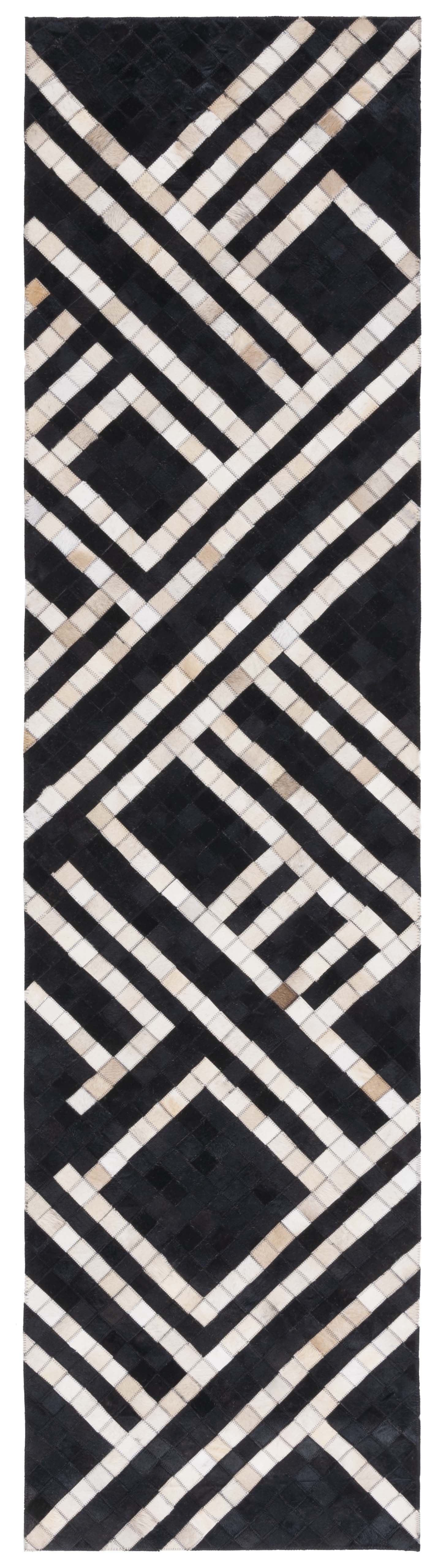 Safavieh Studio Leather Stl233Z Black/Ivory Area Rug