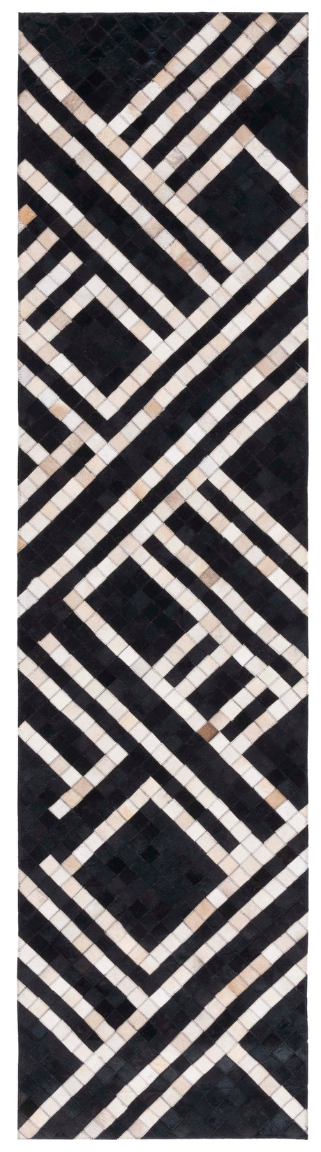 Safavieh Studio Leather Stl233Z Black/Ivory Rug.