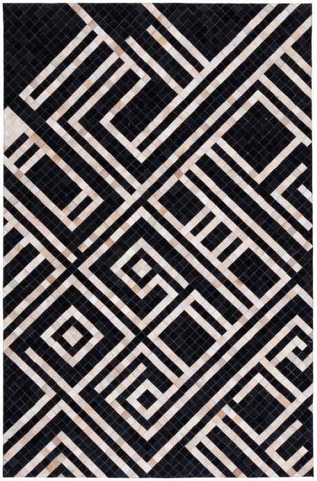 Safavieh Studio Leather Stl233Z Black/Ivory Rug.