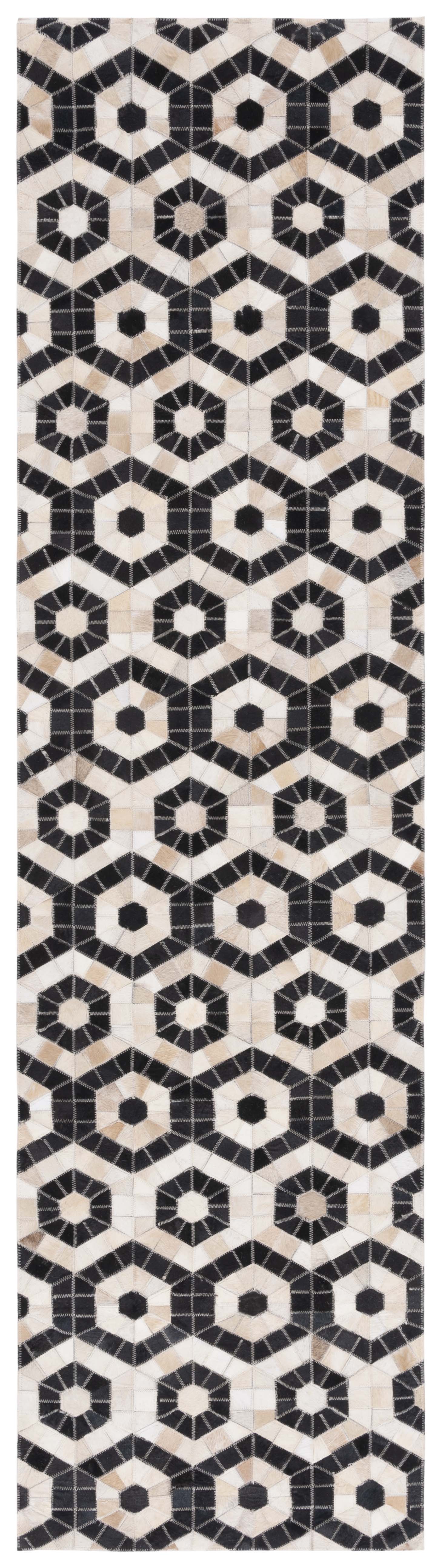 Safavieh Studio Leather Stl234Z Black/Beige Area Rug