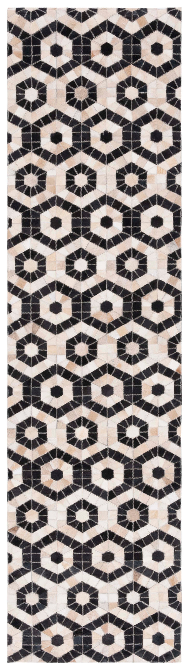 Safavieh Studio Leather Stl234Z Black/Beige Rug.