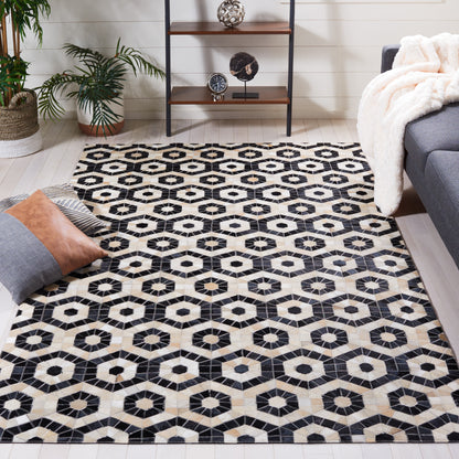 Safavieh Studio Leather Stl234Z Black/Beige Area Rug