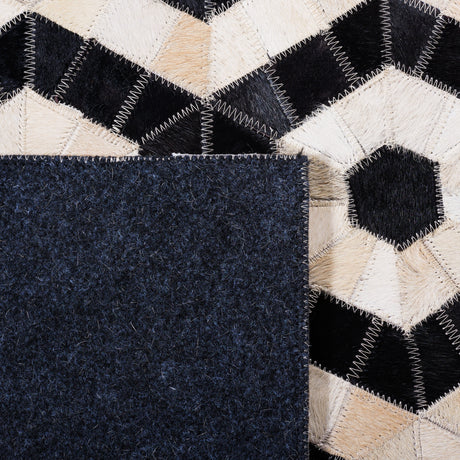 Safavieh Studio Leather Stl234Z Black/Beige Rug.