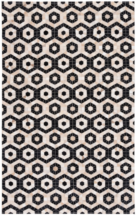 Safavieh Studio Leather Stl234Z Black/Beige Rug.