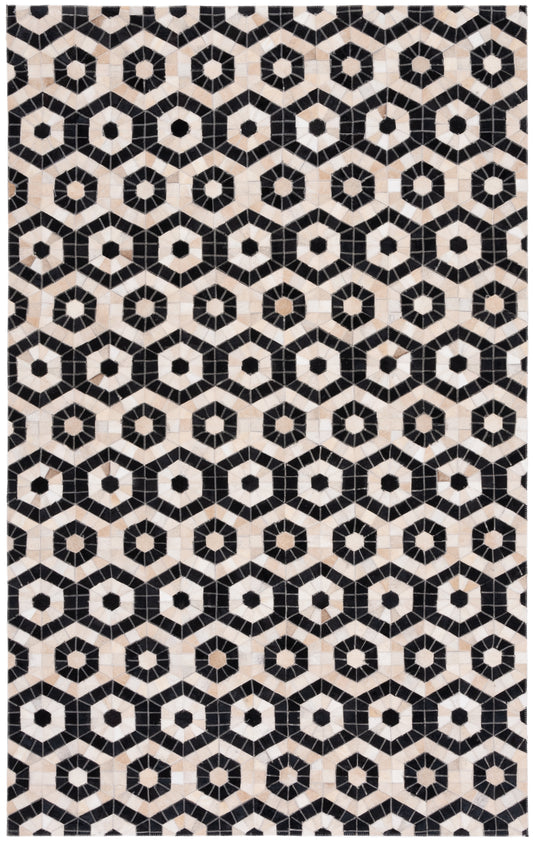 Safavieh Studio Leather Stl234Z Black/Beige Area Rug