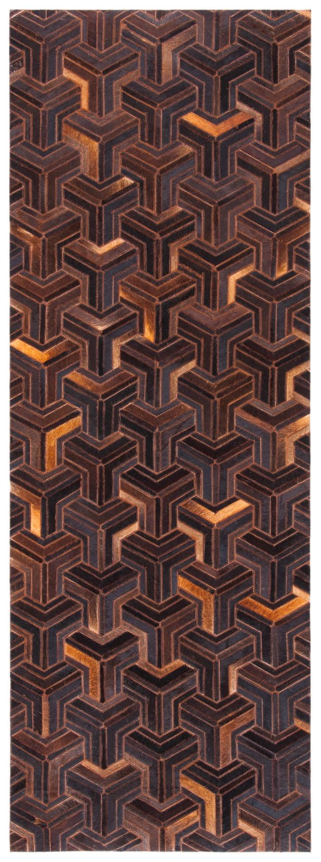 Safavieh Studio Leather Stl817T Brown/Light Brown Rugs.