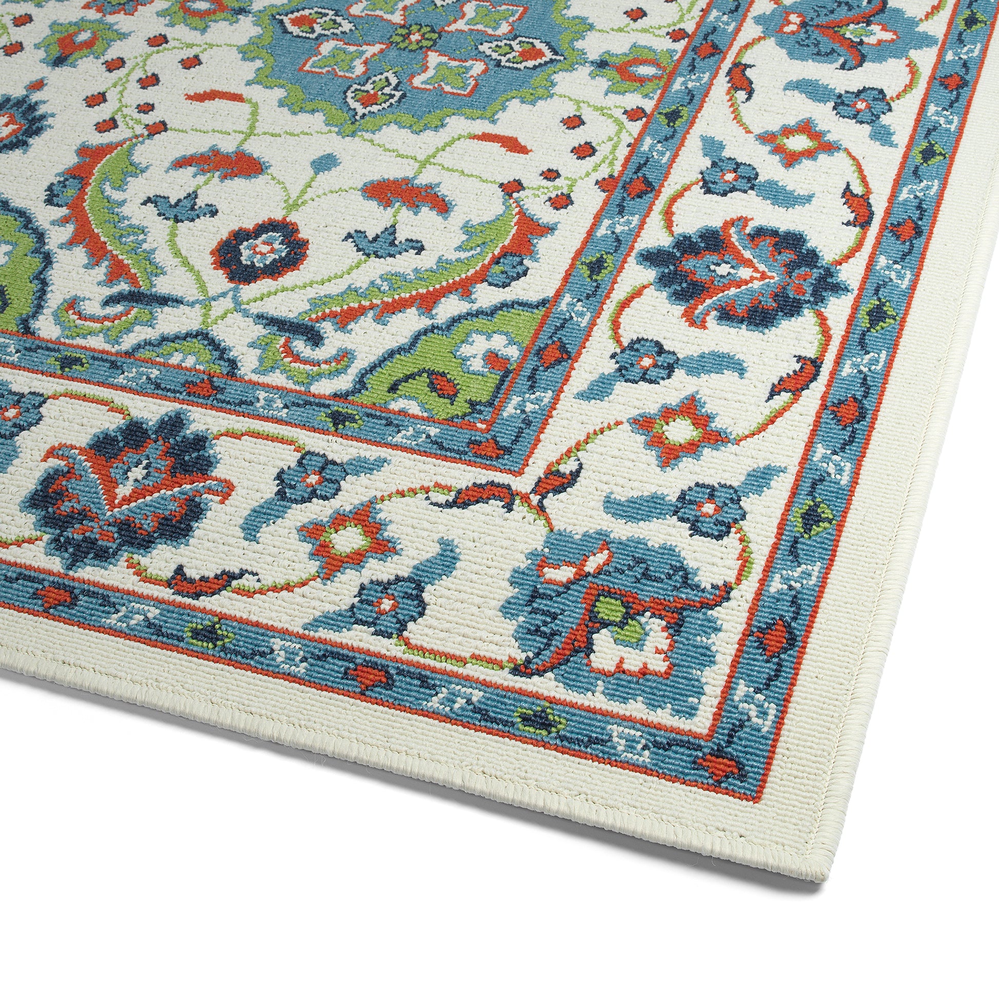 Kaleen Sunice Sun11-01 Ivory, Lt Blue, Lime Green, Tangerine Area Rug