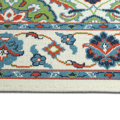 Kaleen Sunice Sun11-01 Ivory, Lt Blue, Lime Green, Tangerine Area Rug