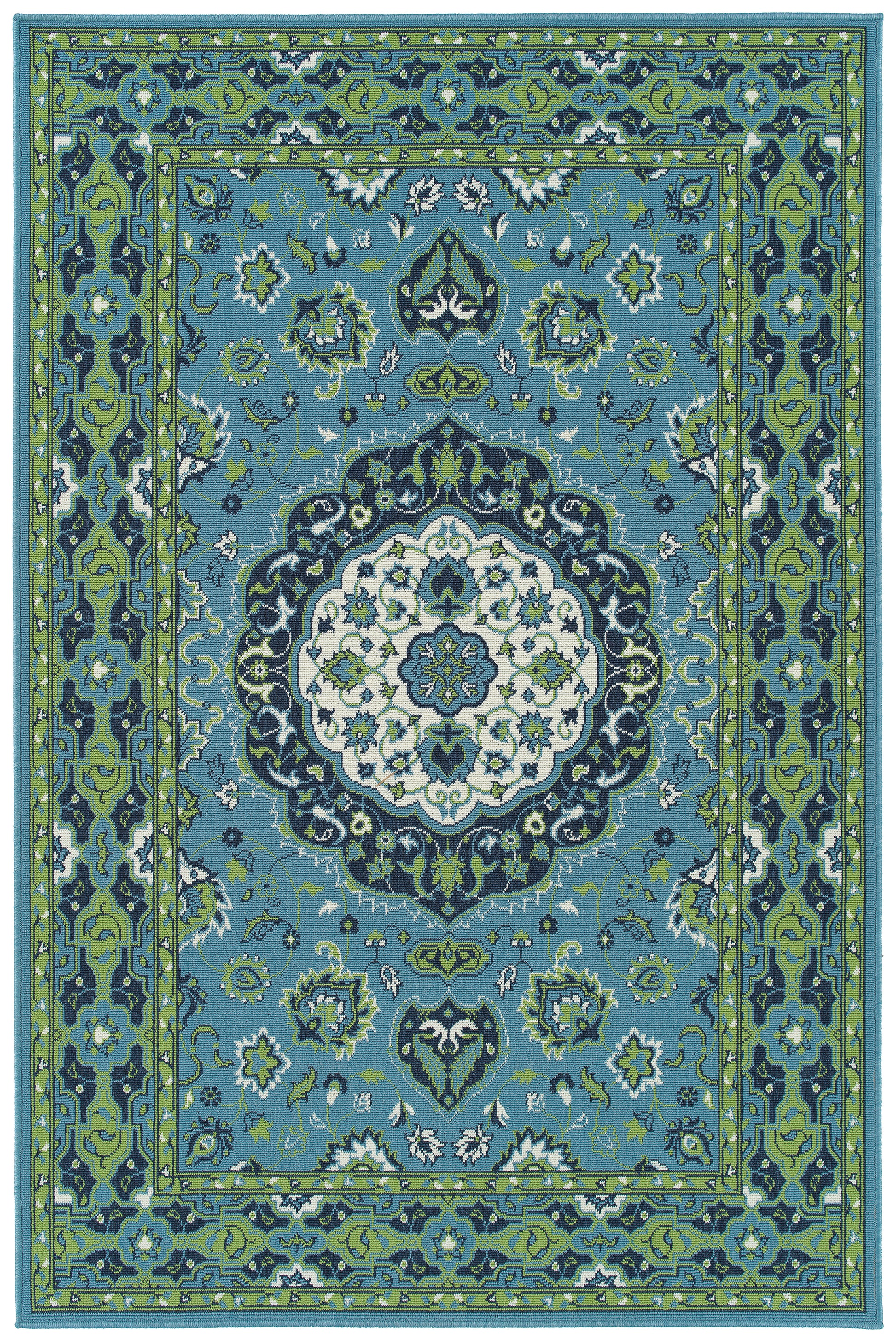 Kaleen Sunice Sun13-79 Lt Blue, Lime Green, Navy, Ivory Area Rug